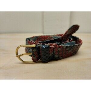 Alexon Made in England Blue, Grey, and Red Braided Vintage Belt up to 33 inch